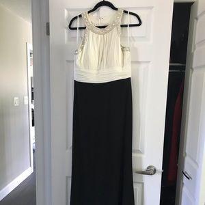 Black and white floor length gown